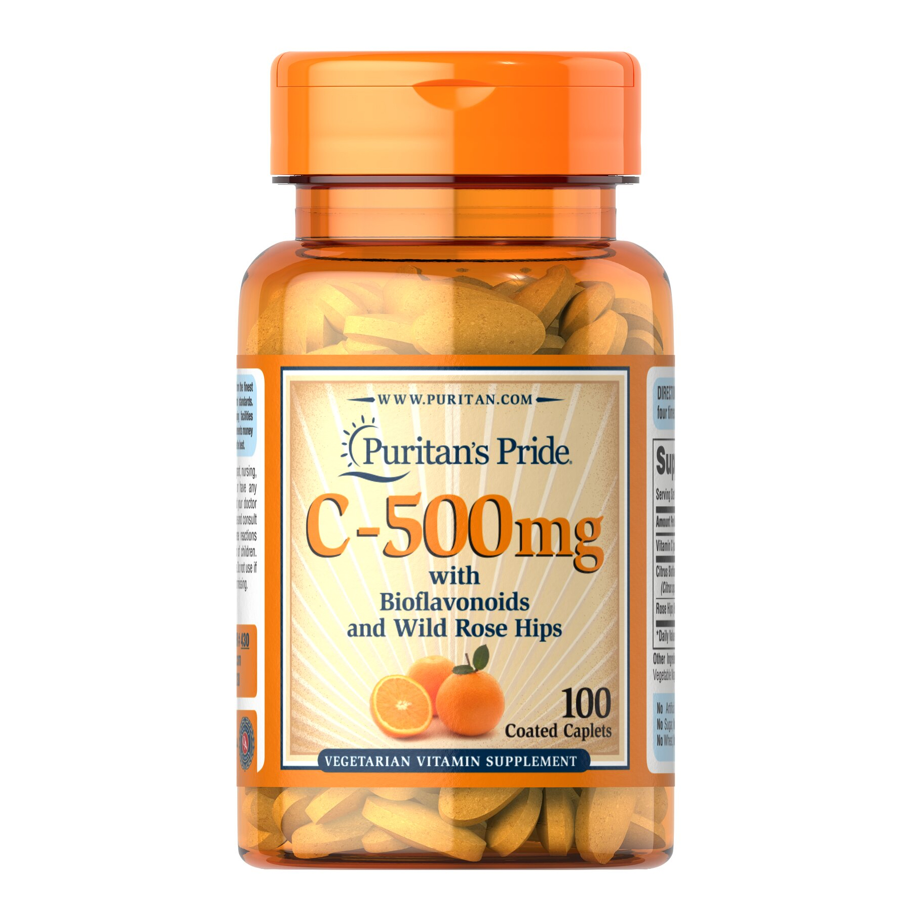 Vitamin C-500 mg with Bioflavonoids and Rose Hips - 100 Caps