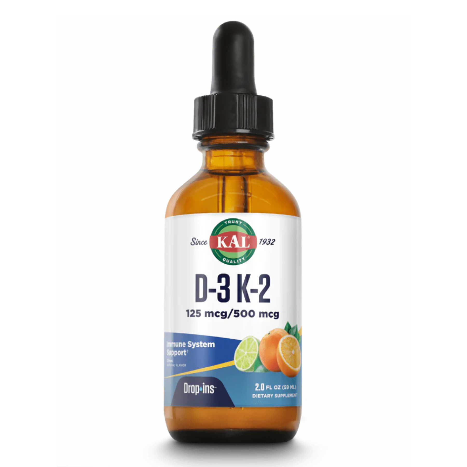 D3 K2 DropIns 125mcg - 2 oz Citrus