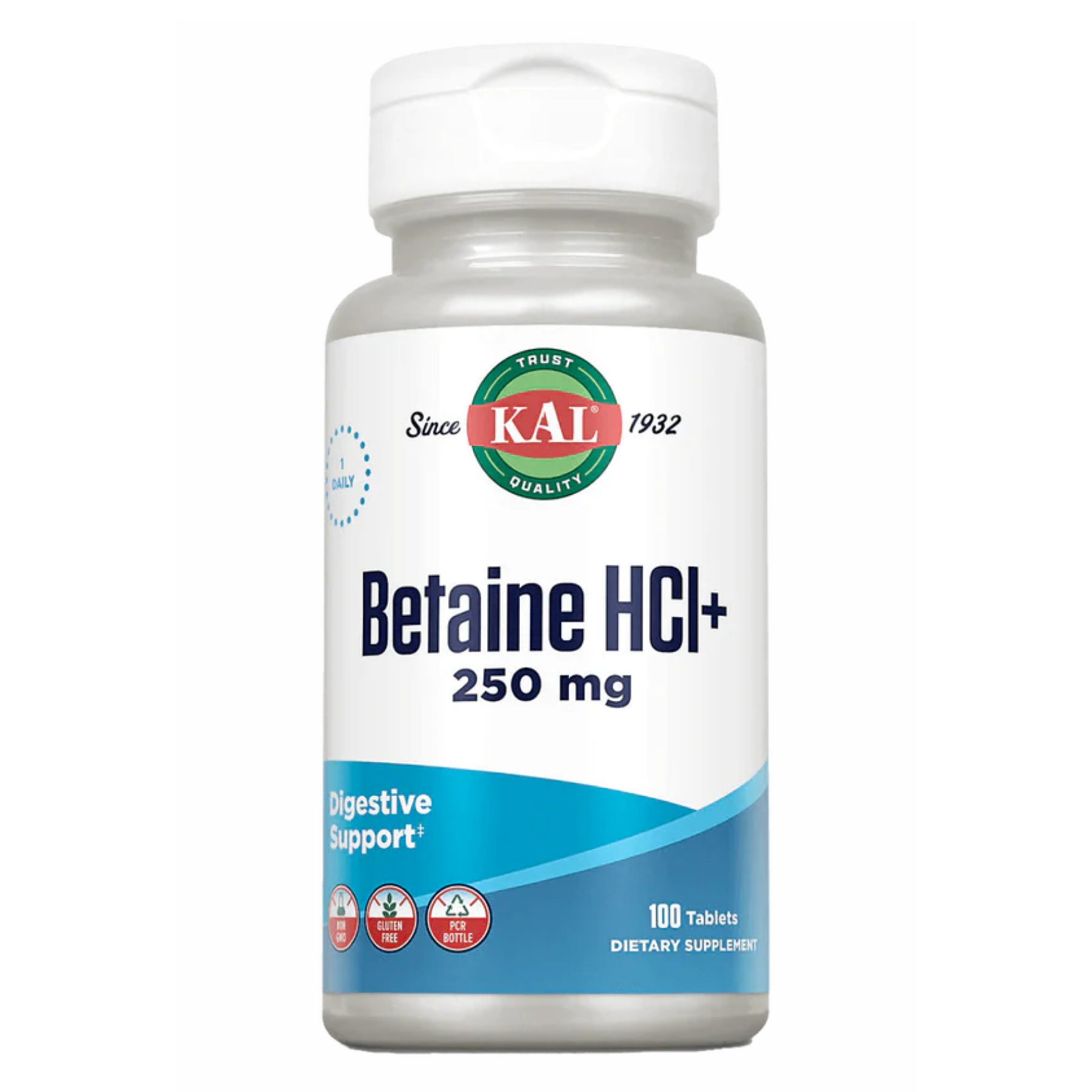 Betaine HCl Plus 250mg - 100 tabs