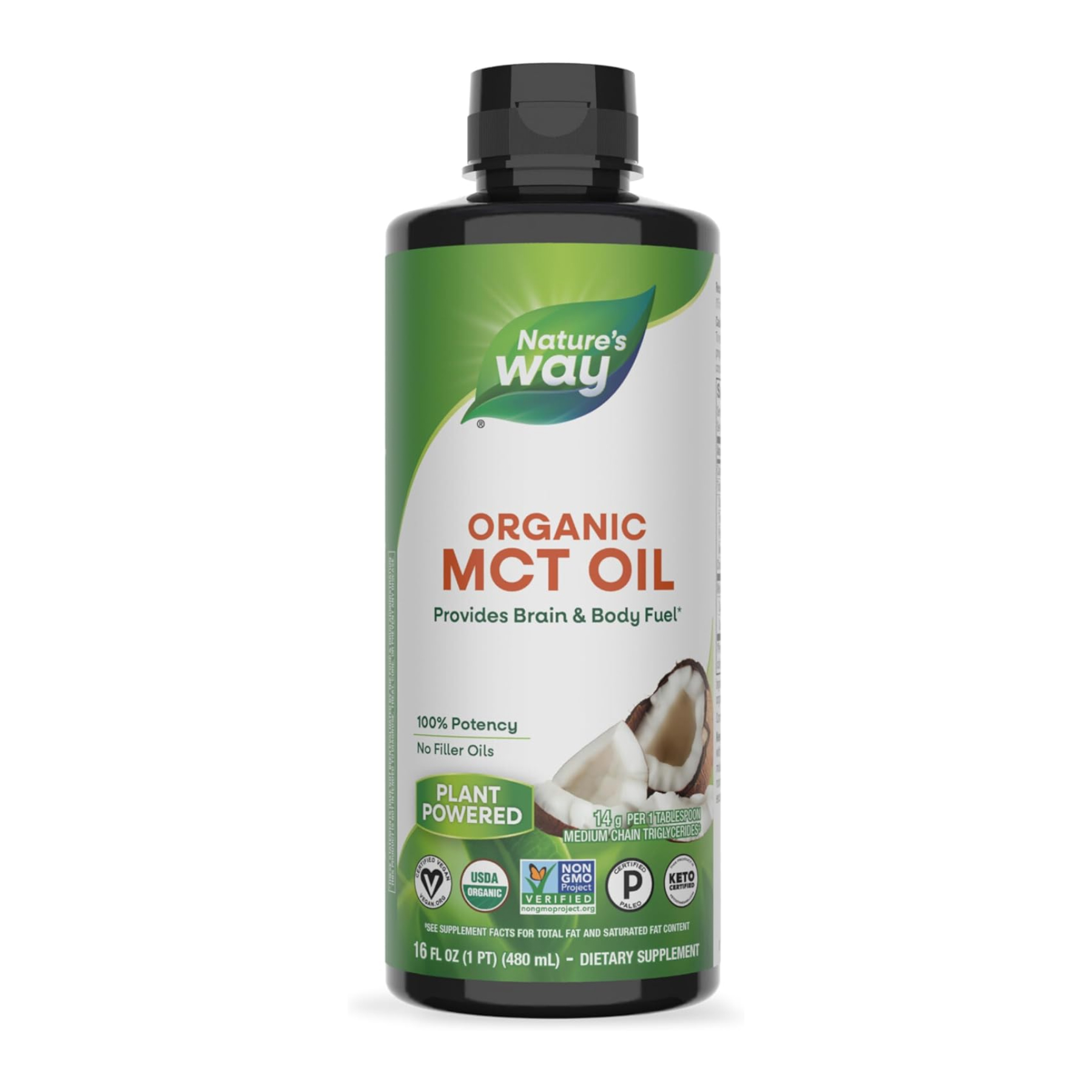 100% Organic MCT Oil - 16 oz