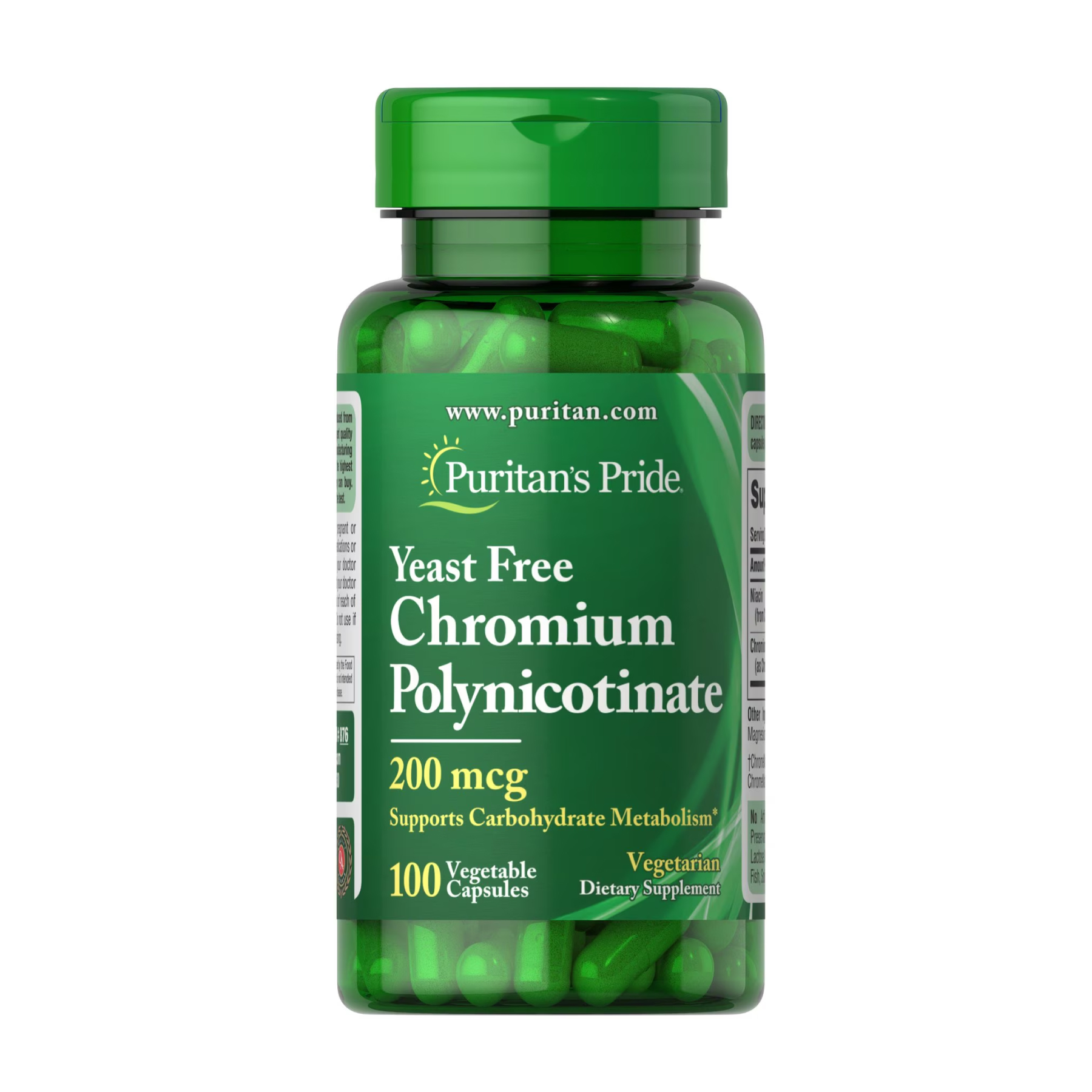 Chromium Polynicotinate 200 mcg Yeast Free - 100 veg caps