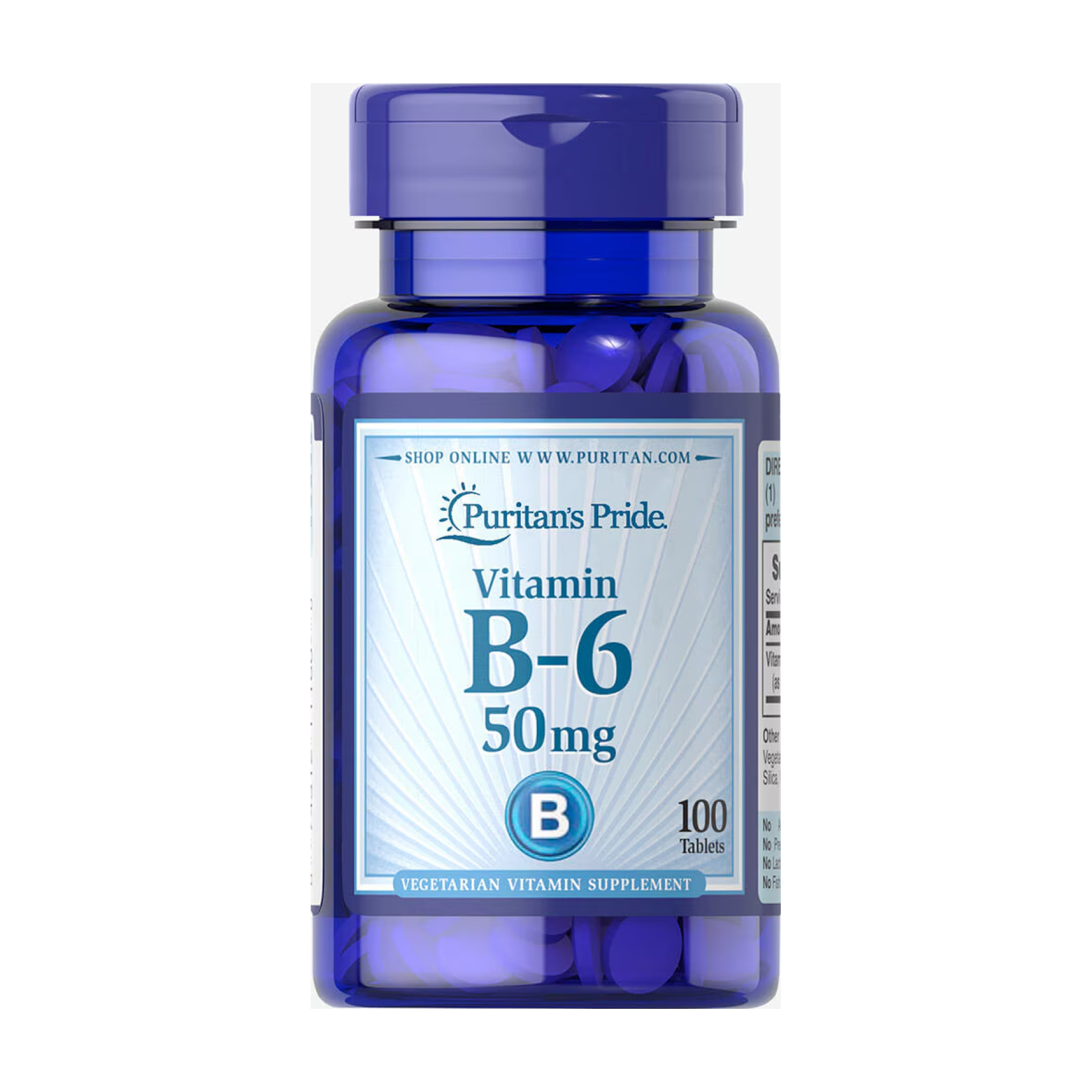 Vitamin B-6 (Pyridoxine Hydrochloride) 50 mg - 100 tabs