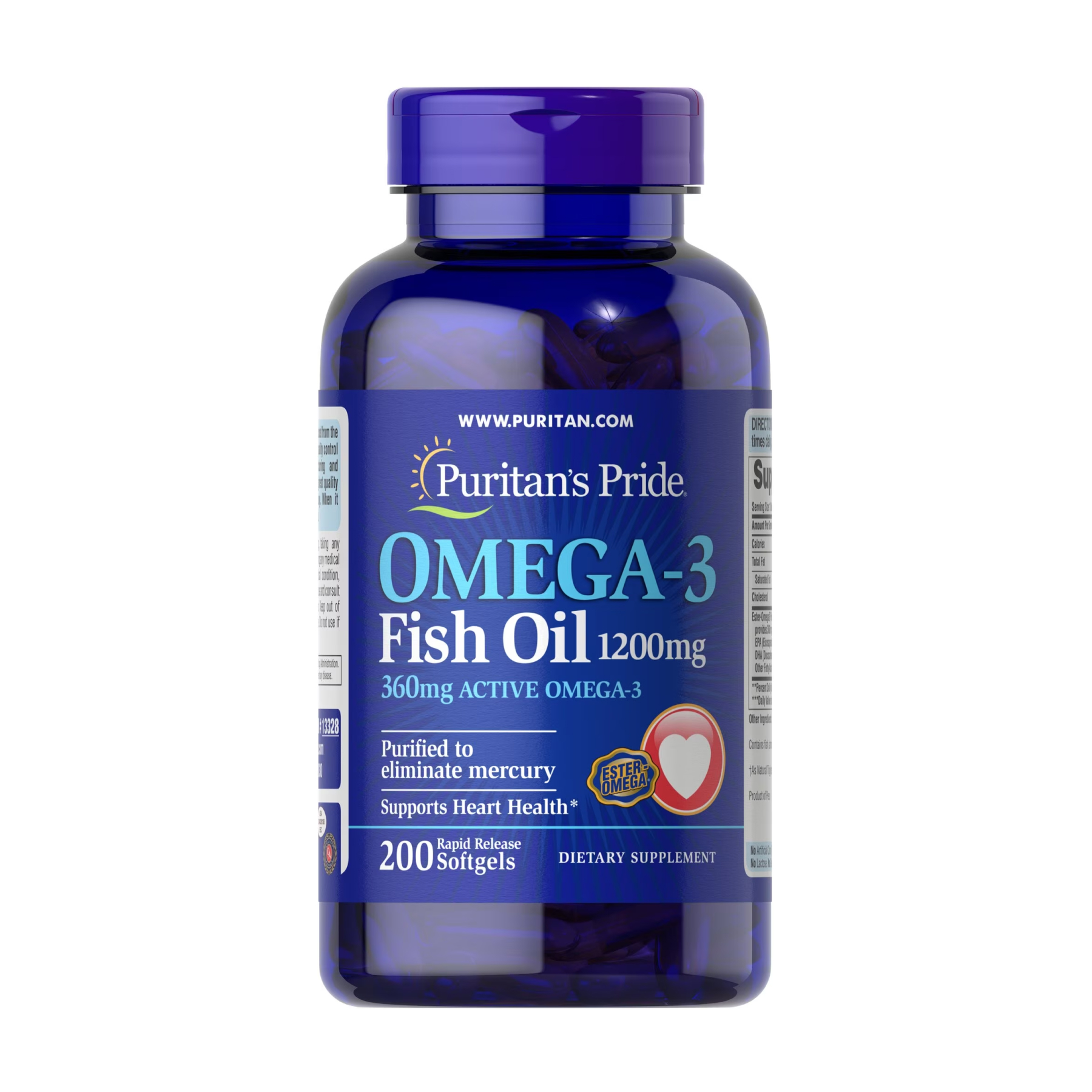 Omega-3 Fish Oil 1200 mg (360 mg Active Omega-3) - 200 softgels