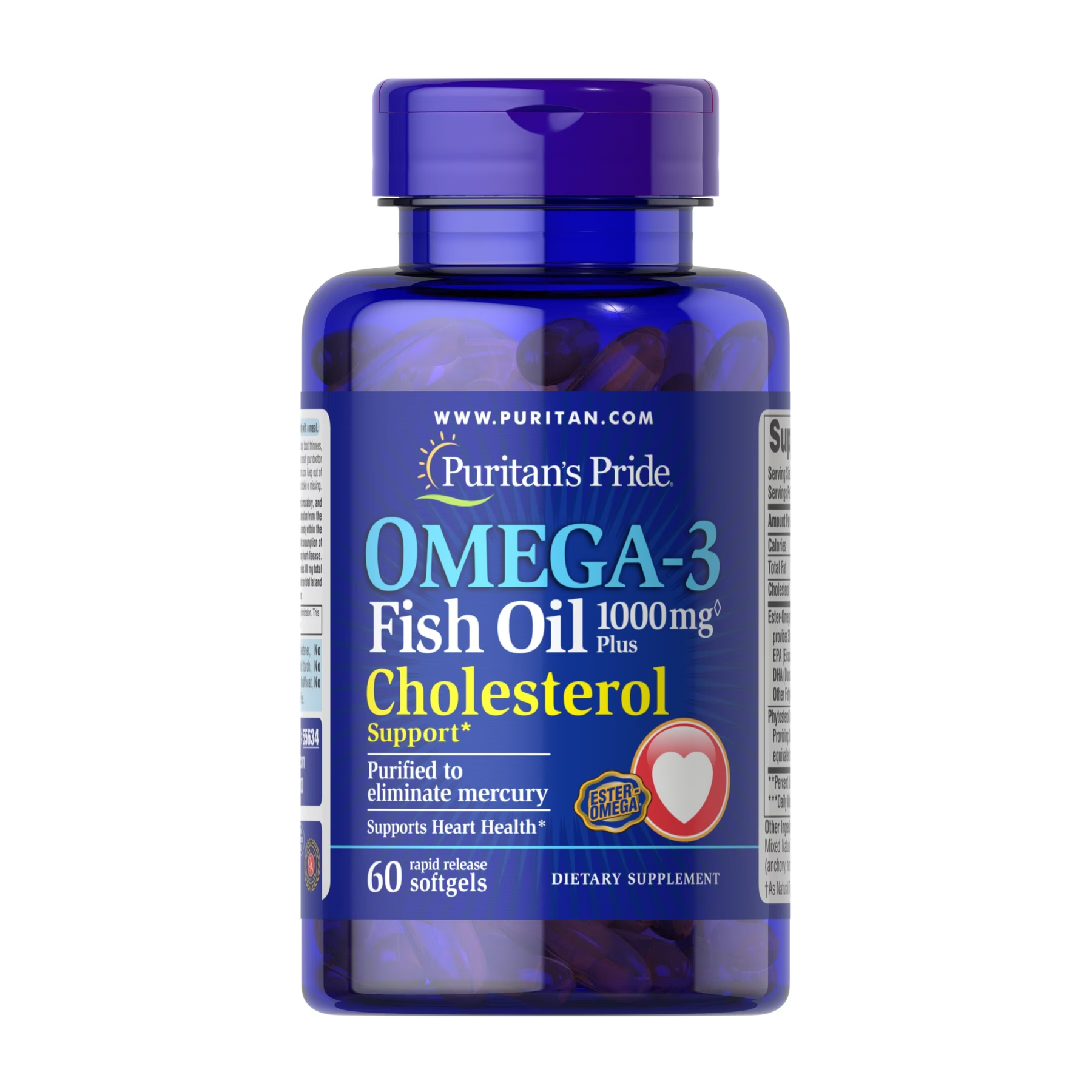 Omega-3 Fish Oil Plus Cholesterol Support - 60 softgels