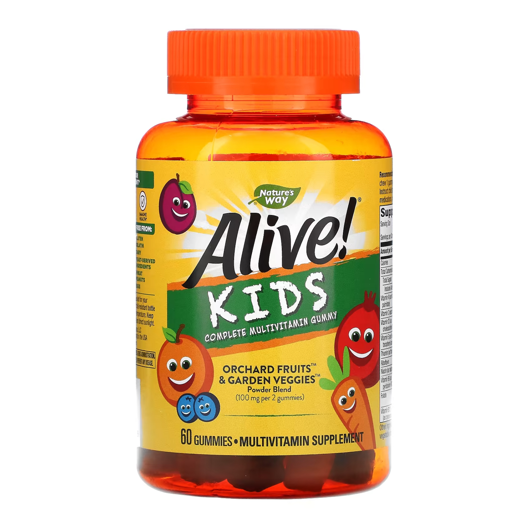 Alive! Children's Gummy Multivitamin, Gluten Free, Made with Pectin - 60 Gummies