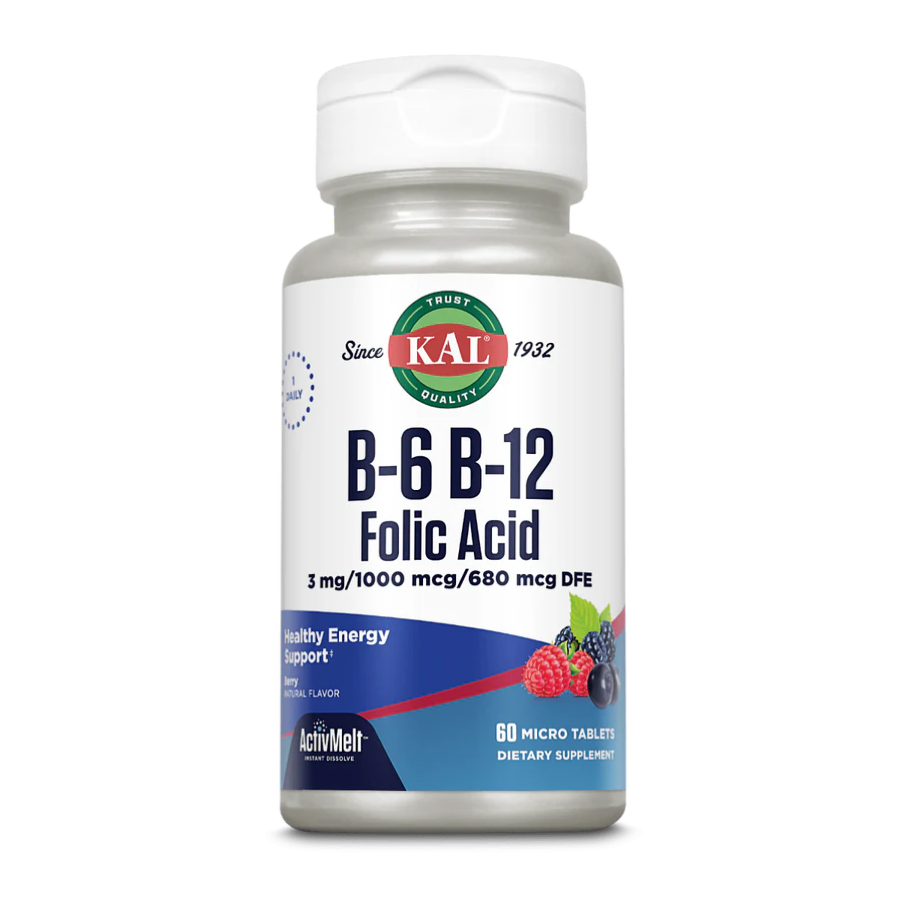 B-6 B-12 Folic Acid - 60 tabs Berry 