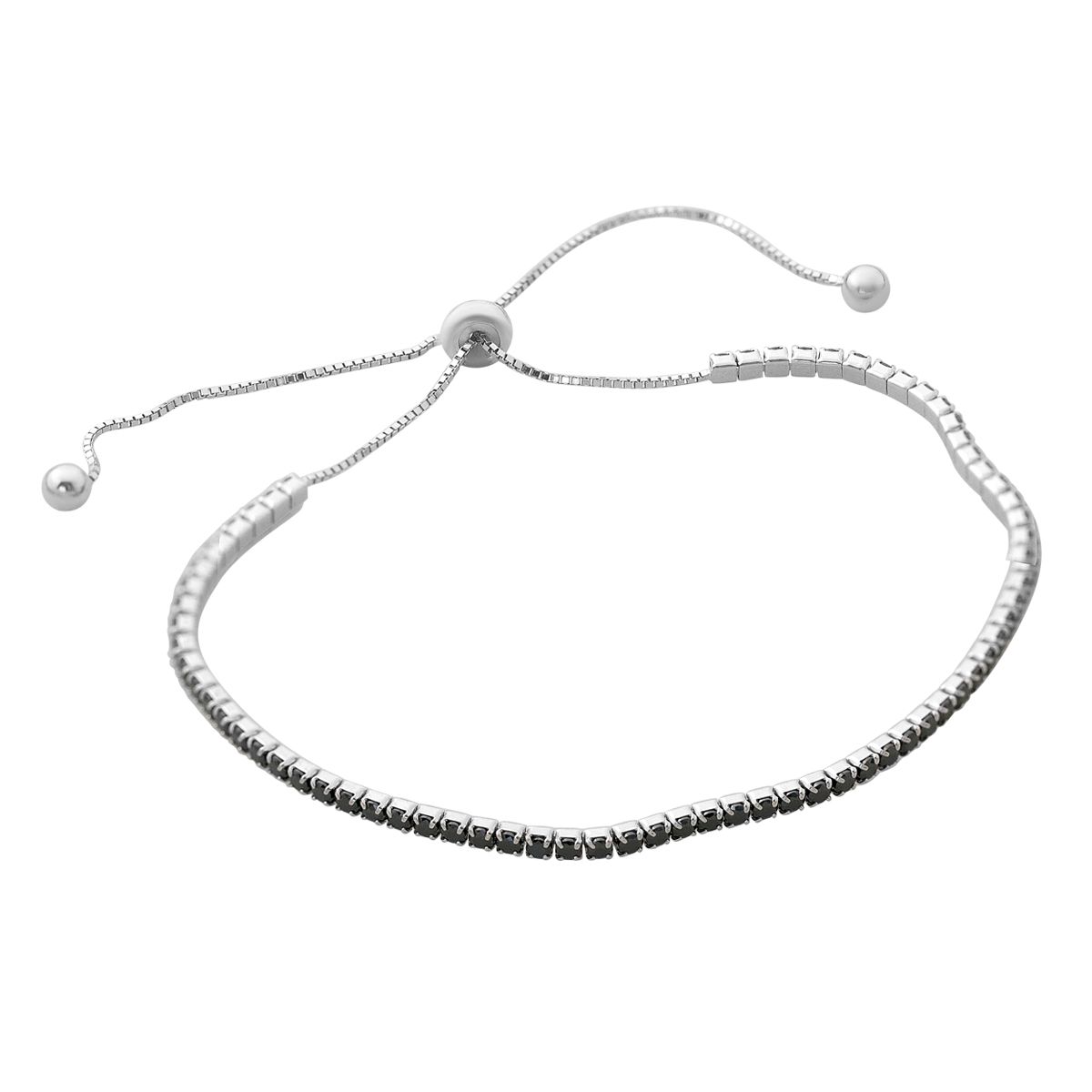 Серебряный браслет Tiva с фианитами, вес изделия 3,83 гр (60002084) adjustable размер