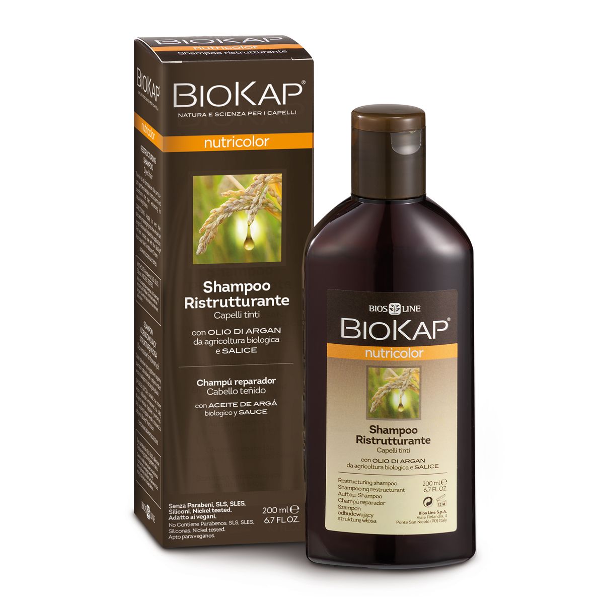 Bios Line BioKap Nutricolor відновлюючий шампунь 200 мл