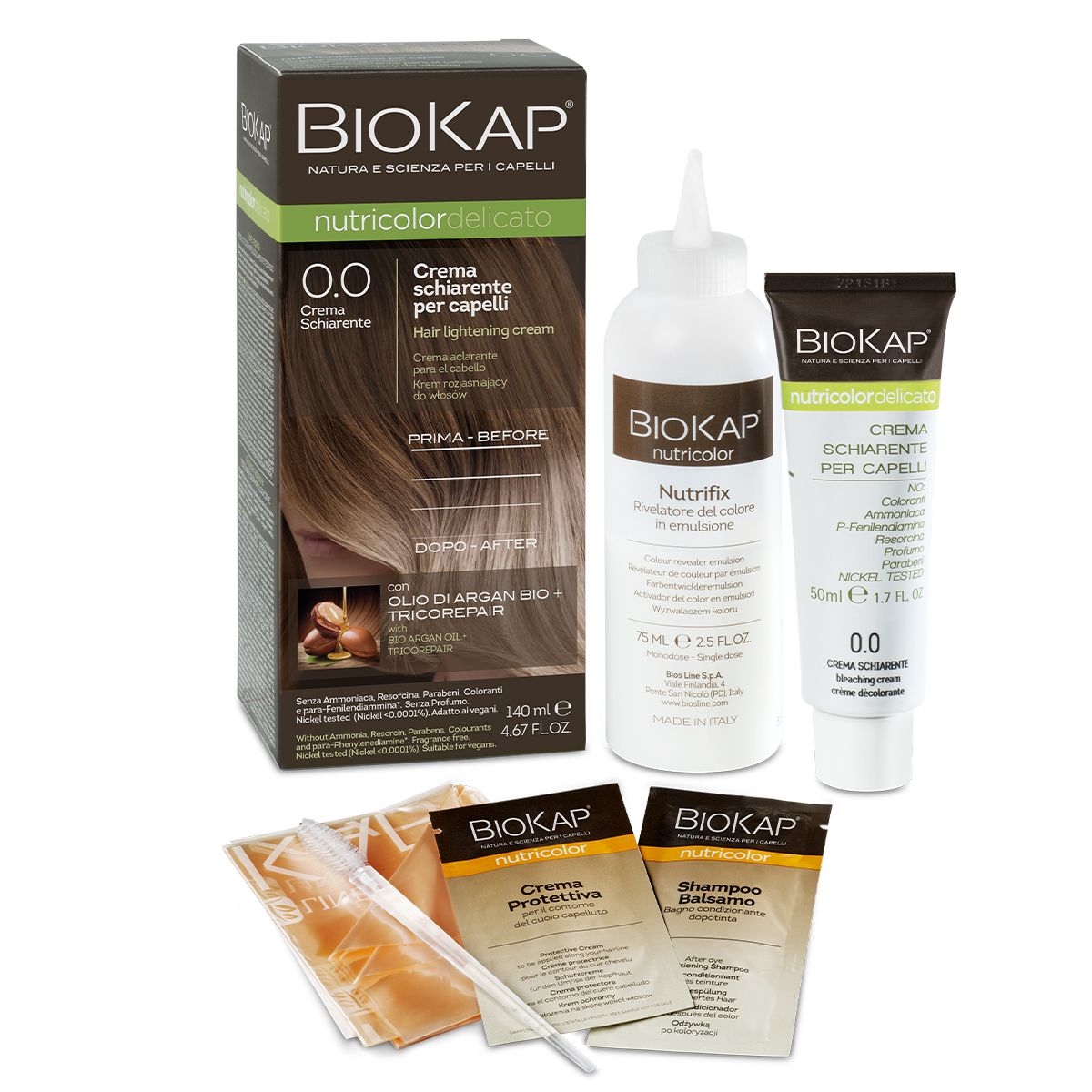 Bios Line BioKap Nutricolor Делікатна крем-краска 0.0 Crema Schiarente 140 мл