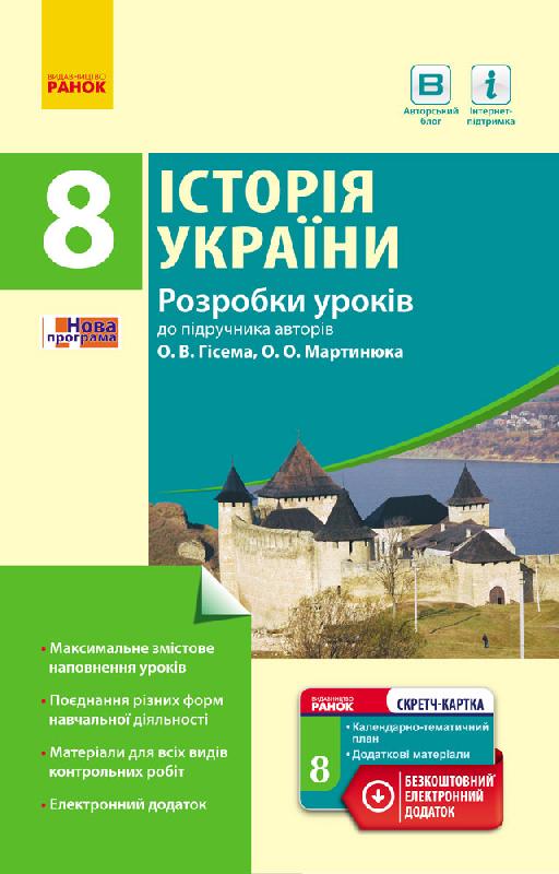 Історія України. 8 клас. Розробки уроків (до підр. Гісема, Мартинюка)