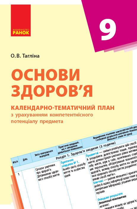 Основи здоров’я. 9 клас. Календарно-тематичний план з урахуванням компетентнісного потенціалу предмета