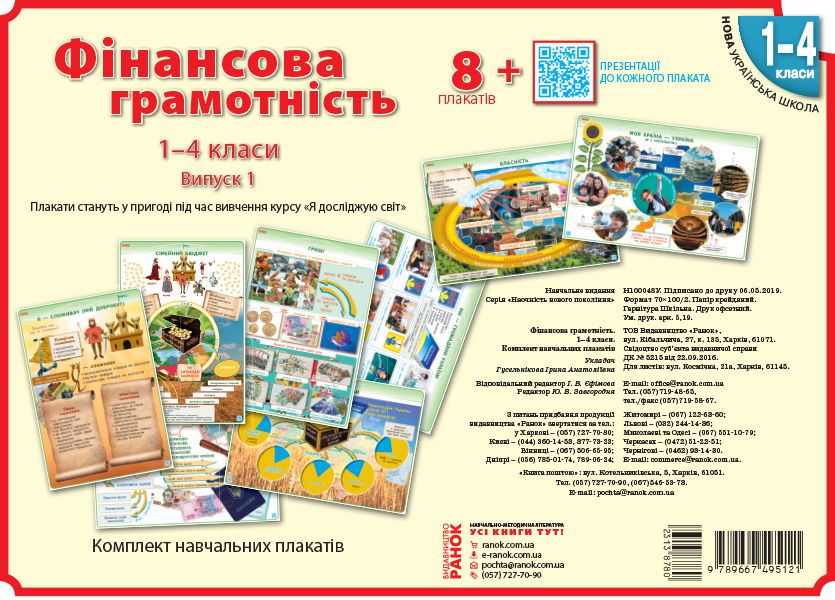 НУШ Фінансова грамотність. 1-4 класи. Плакати. Наочність нового покоління