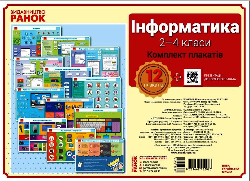 Інформатика. 2-4 класи. Комплект плакатів для початкової школи + CD диск