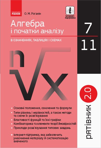 Рятівник 2.0. Алгебра і початки аналізу в означеннях, таблицях і схемах. 7–11 класи