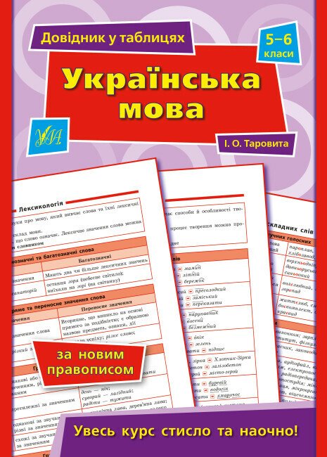 Довідник у таблицях. Українська мова. 5–6 класи