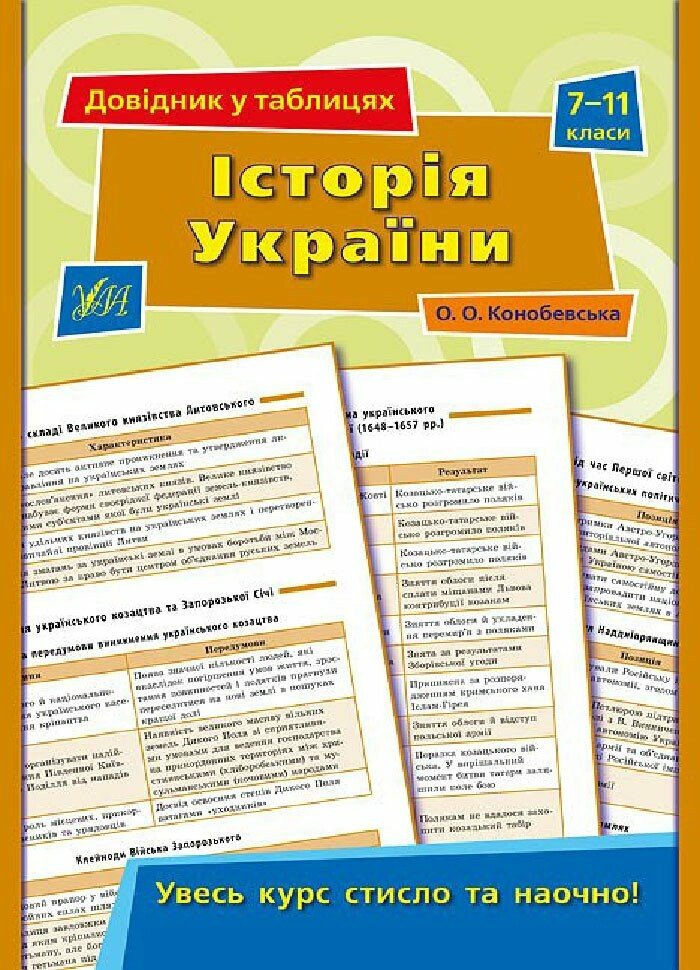 Довідник у таблицях. Історія України. 7–11 класи