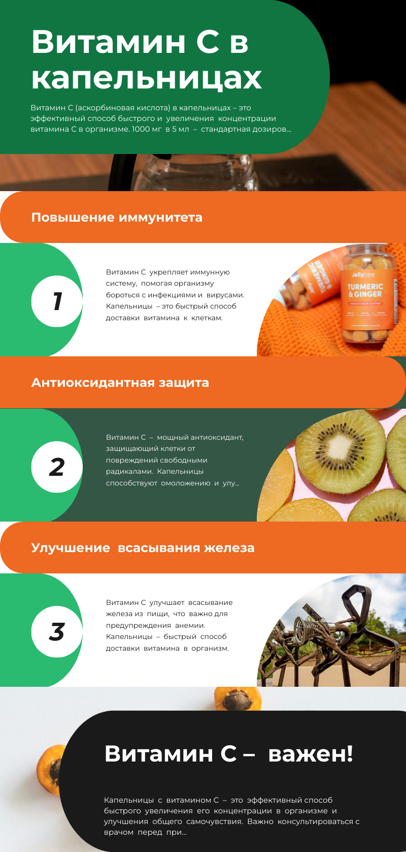 Мощная доза Vitamina C 1000 mg 5ml для капельниц