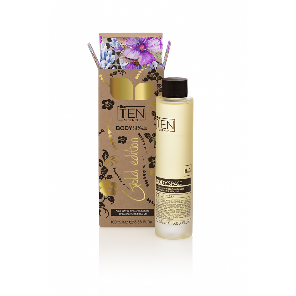 Ten Science Body Space Gold Edition Multi Function Silky Oil - Лімітоване Шовкове масло для обличчя, тіла та волосся, 100 мл