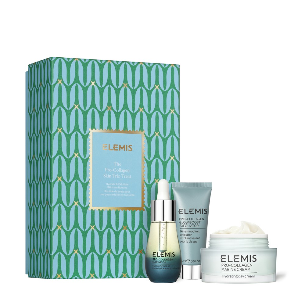 ELEMIS Kit: The Pro-Collagen Skin Trio Treat Hydrate & Exfoliate Skincare Routine - Тріо Про-Колаген для ексфоліації, зволоження та сяяння шкіри