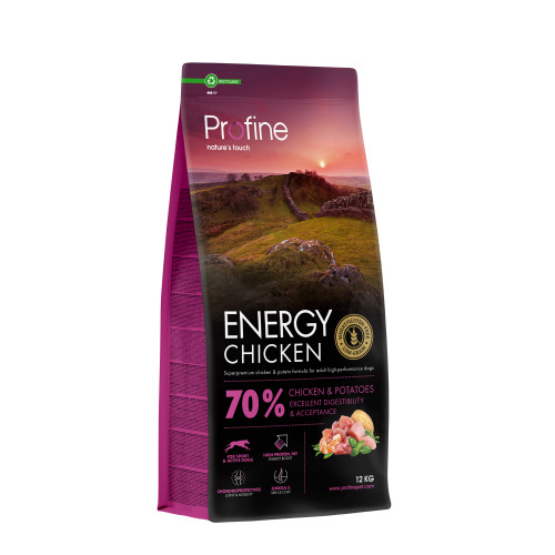 Корм сухой Profine Energy Chicken and Potatoes для активных собак всех пород, с курицей и картофелем, 12 кг