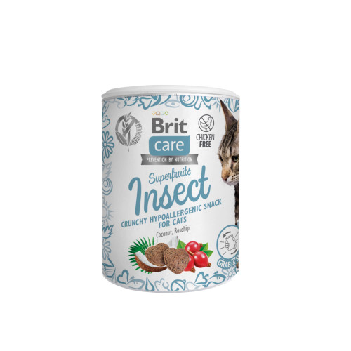 Лакомства для кошек Brit Care Cat Snack Superfruits Insect насекомые, 100 г