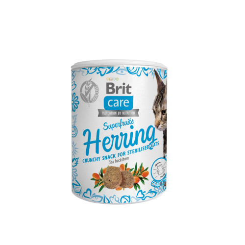 Лакомства для кошек Brit Care Cat Snack Superfruits Herring сельдь, 100 г