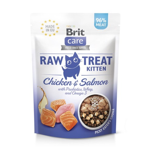 Ласощі для кошенят Brit Raw Treat Kitten Freeze-dried з куркою і лососем, 40 г