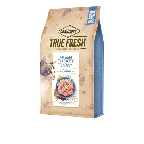 Корм сухой для кошек Carnilove True Fresh Cat Turkey с индейкой, 4,8 кг