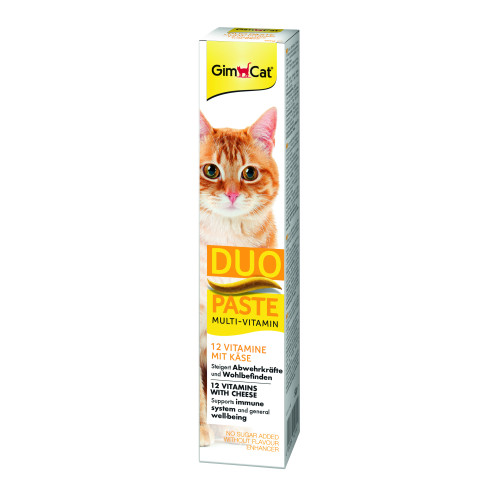 Паста для кошек GimCat DUO PASTE Multi-vitamin 12 vitamins with cheese 12 витаминов и сыр, 50 г