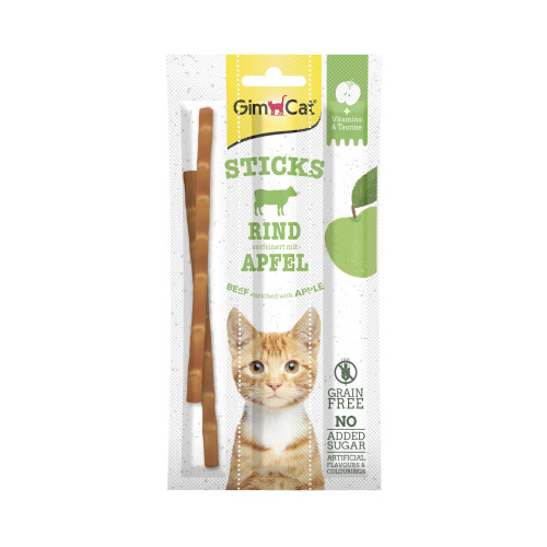 Лакомство GimCat Superfood Duo-Sticks для кошек, говядина и яблоки, 3 шт