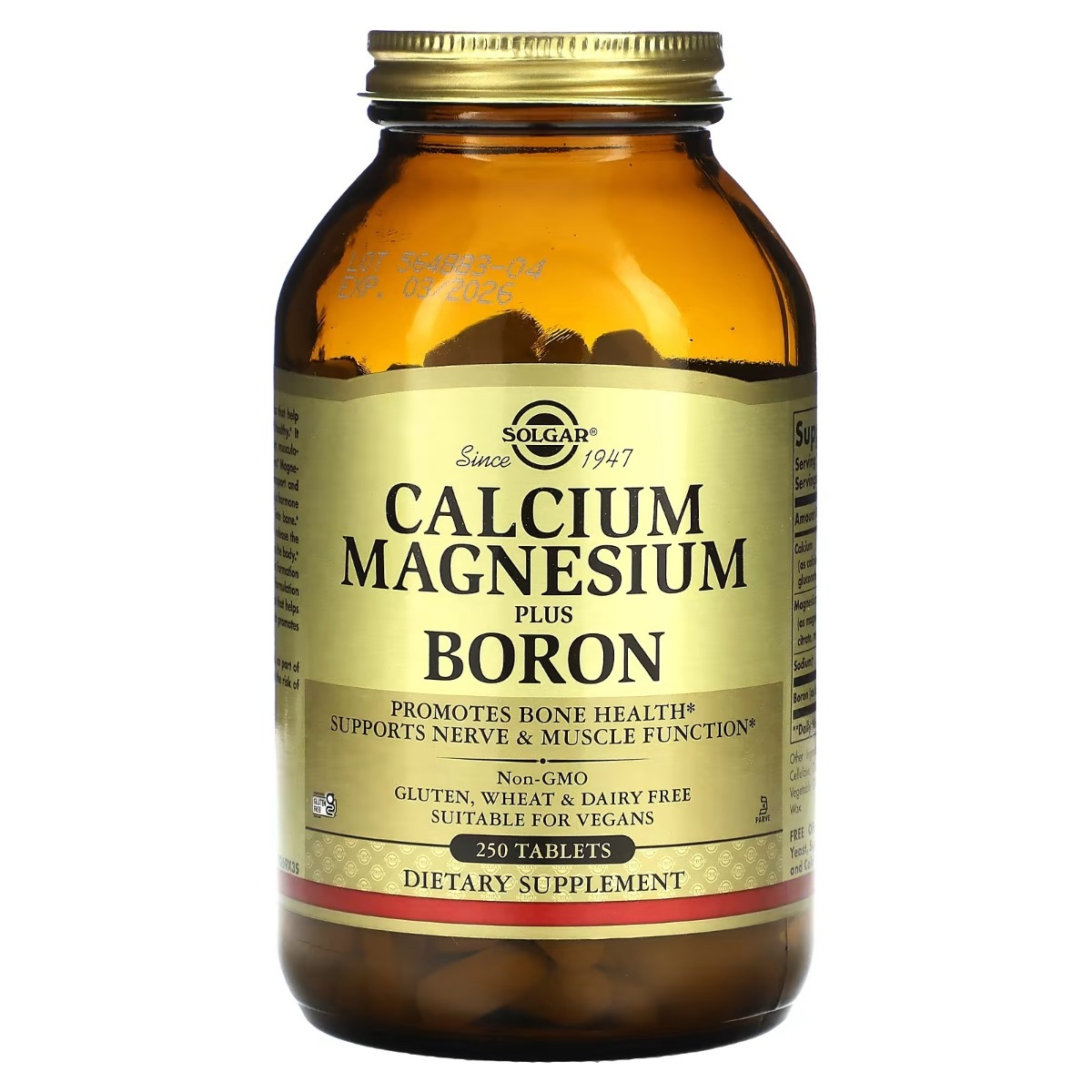 Кальцій Магній Бор, Calcium Magnesium Plus Boron, Solgar, 250 таблеток