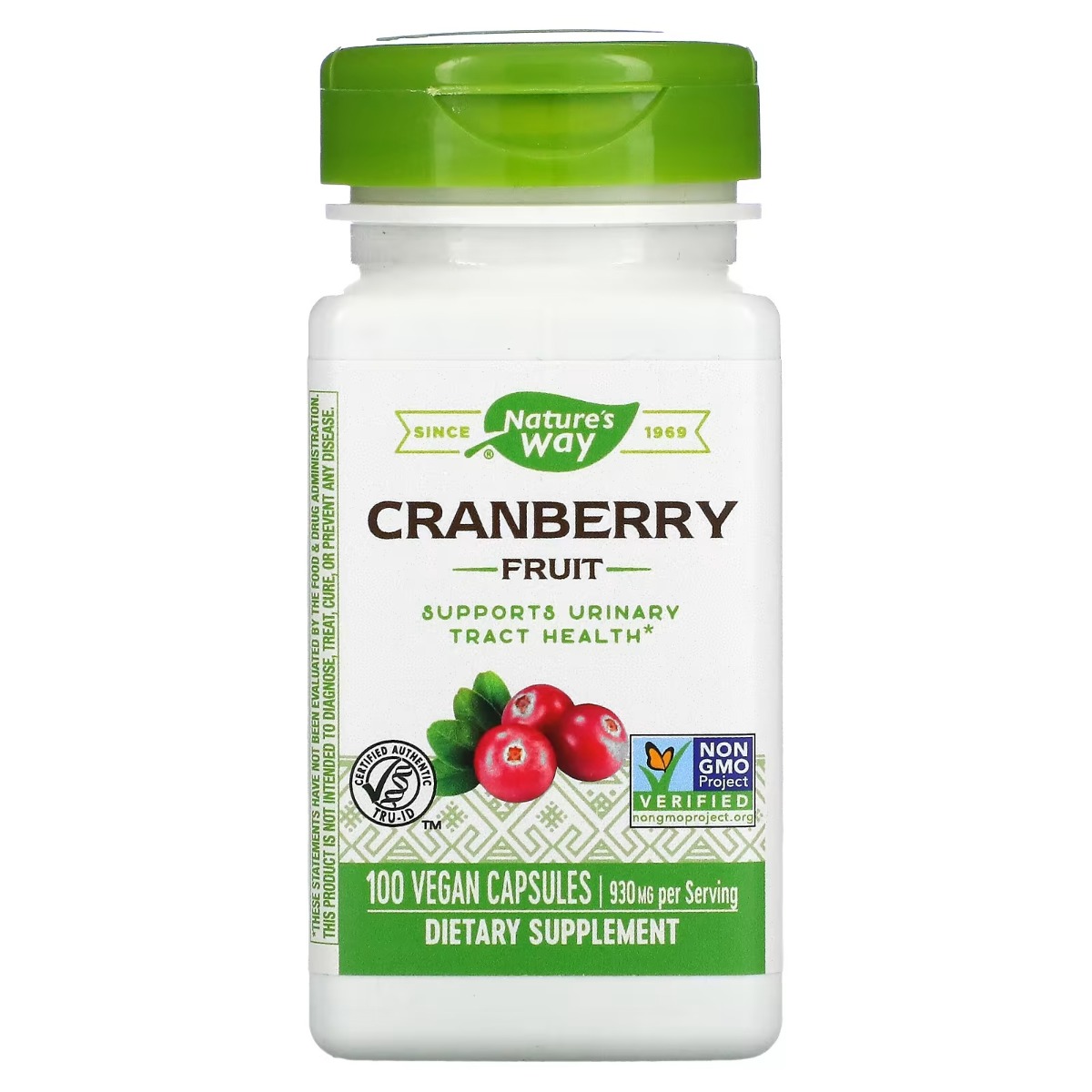 Журавлина, 930 мг, Cranberry Fruit, Nature's Way, 100 вегетаріанських капсул