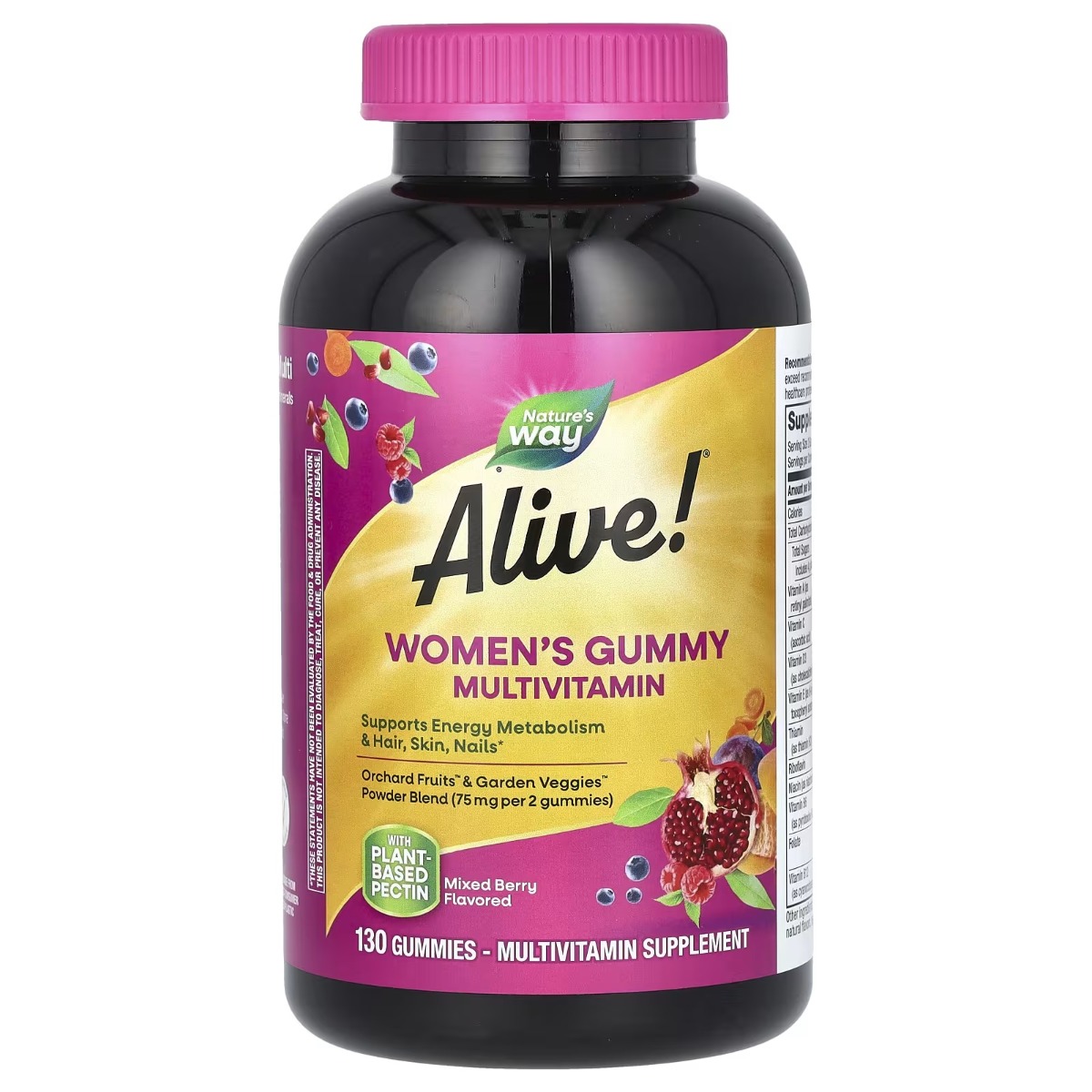 Мультивітаміни для жінок, смак ягід, Alive! Women's Gummy Multivitamin, Nature's Way, 130 жувальних цукерок