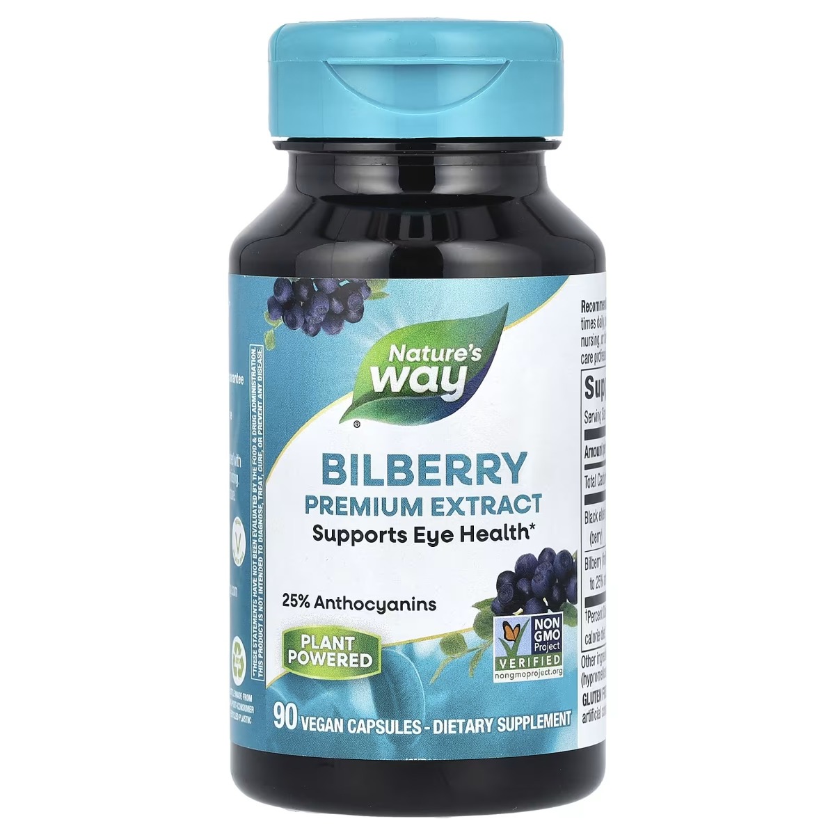 Чорниця, преміум екстракт, Bilberry, Premium Extract, Nature's Way, 90 вегетаріанських капсул