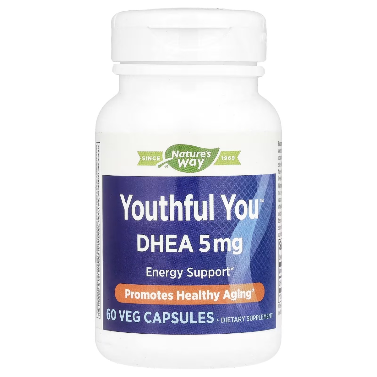 Дегідроепіандростерон, 5 мг, DHEA, Youthful You, Nature's Way, 60 вегетаріанських капсул