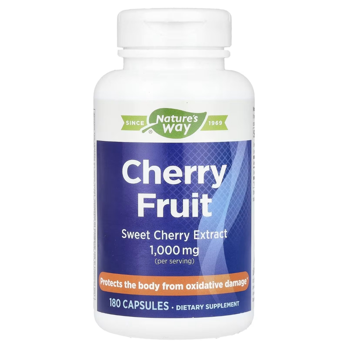 Вишня, 1000 мг, Cherry Fruit, Sweet Cherry Extract, Nature's Way, 180 капсул