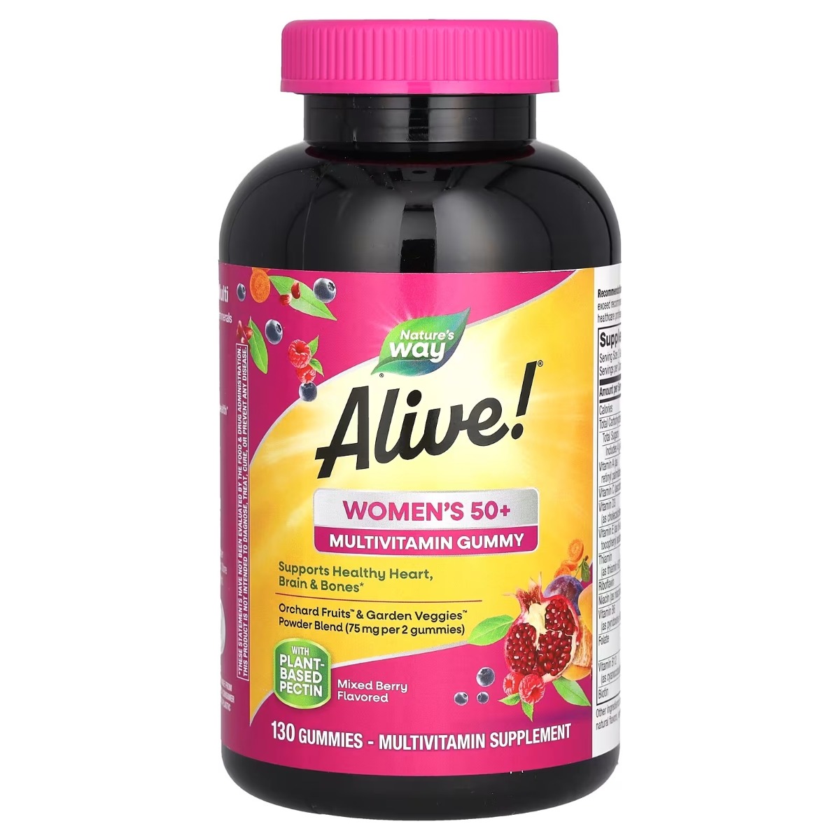 Мультивітаміни для жінок 50+, смак ягід, Alive! Women's 50+ Gummy Multivitamins, Nature's Way, 130 жувальних цукерок