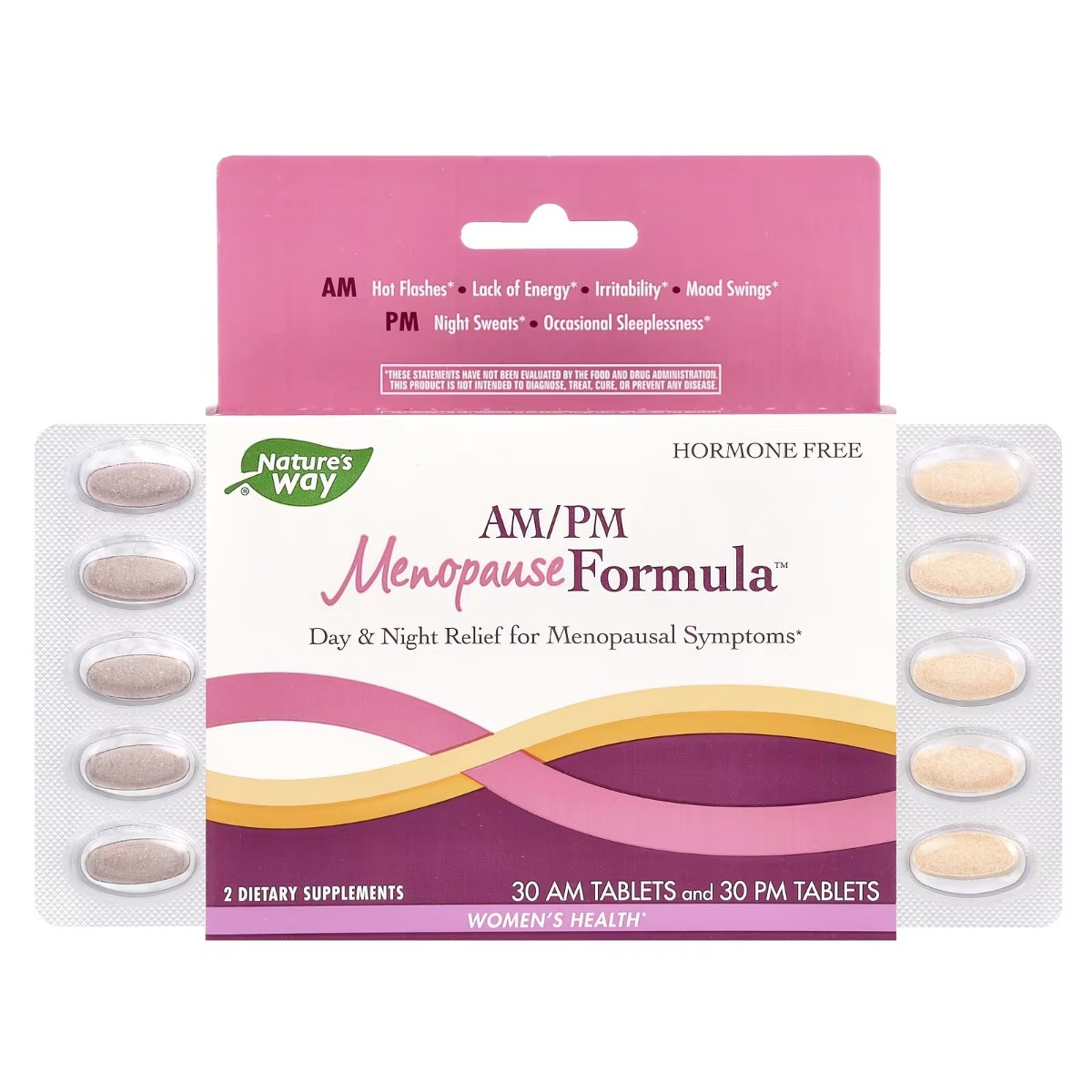 Жіноче здоров'я при менопаузі, день/ніч, AM/PM Menopause Formula, Nature's Way, 60 таблеток