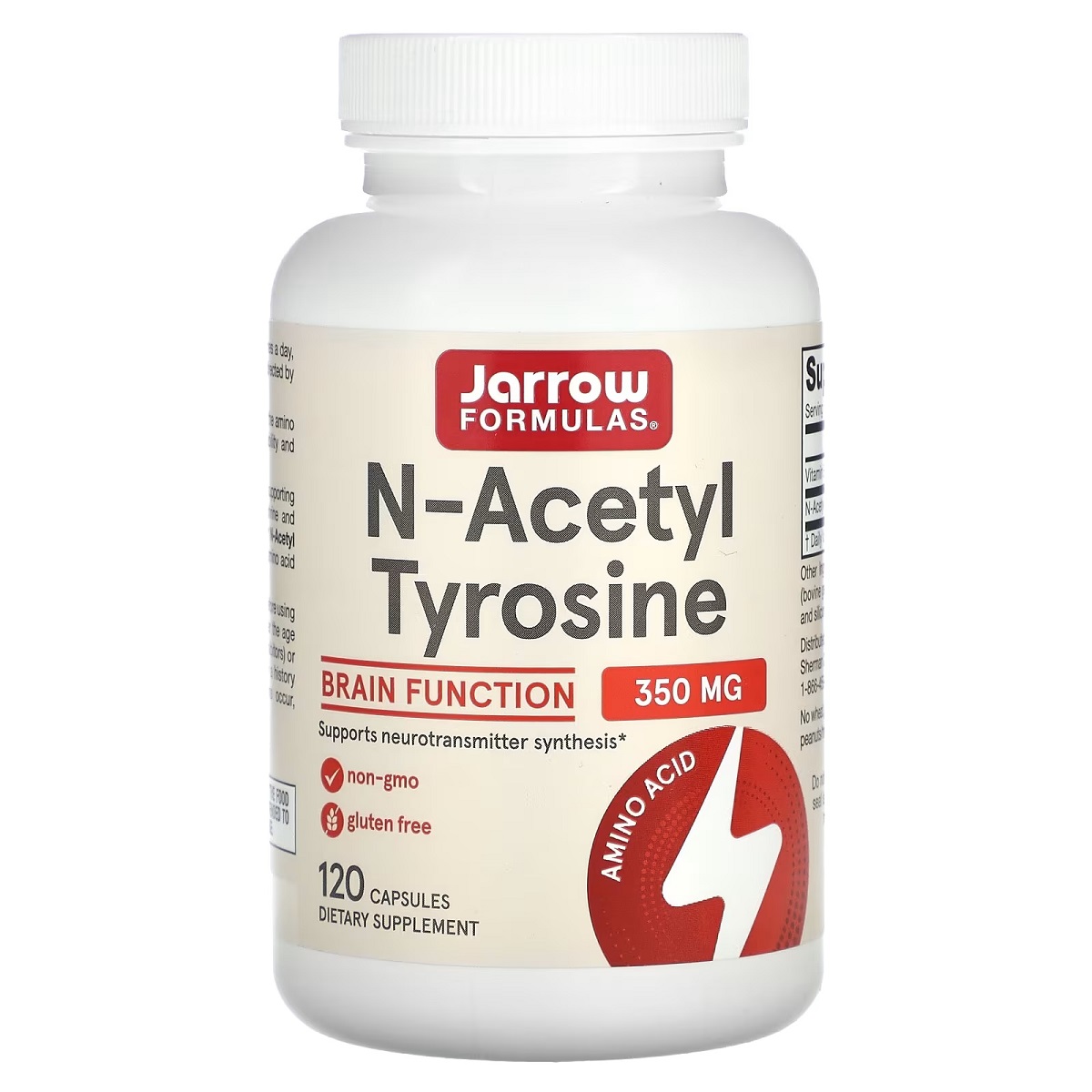 N-ацетил Тирозин, 350 мг, N-Acetyl Tyrosine, Jarrow Formulas, 120 капсул