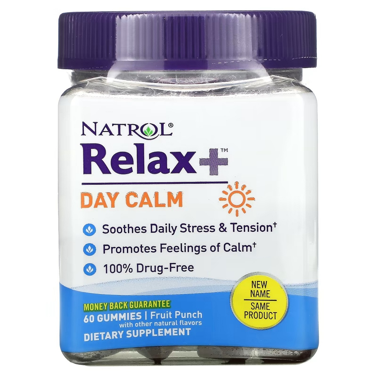 Розслаблення та спокій, смак фруктів, Relax+, Day Calm, Natrol, 60 жувальних цукерок