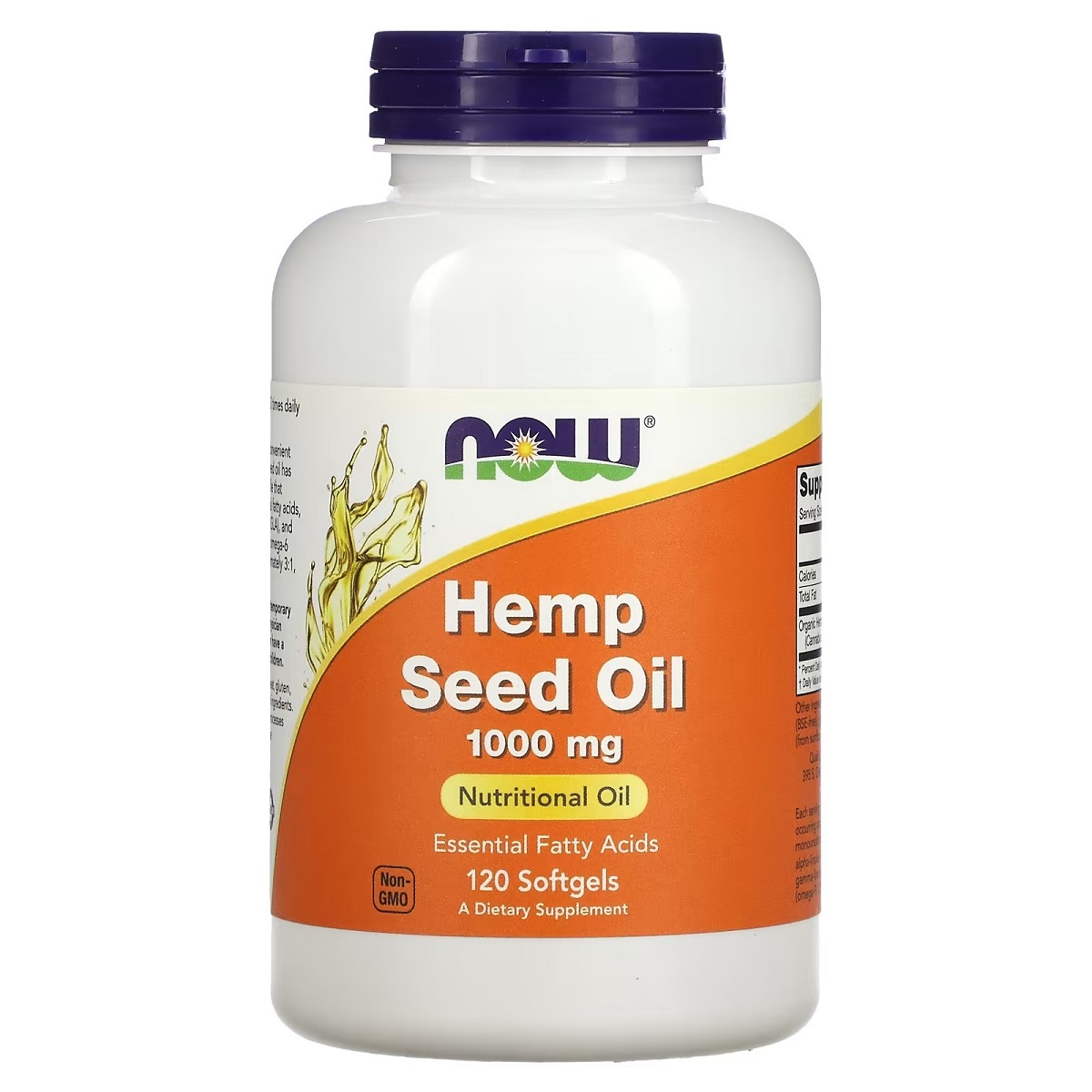 Олія насіння конопель, 1000 мг, Hemp Seed Oil, Now Foods, 120 желатинових капсул