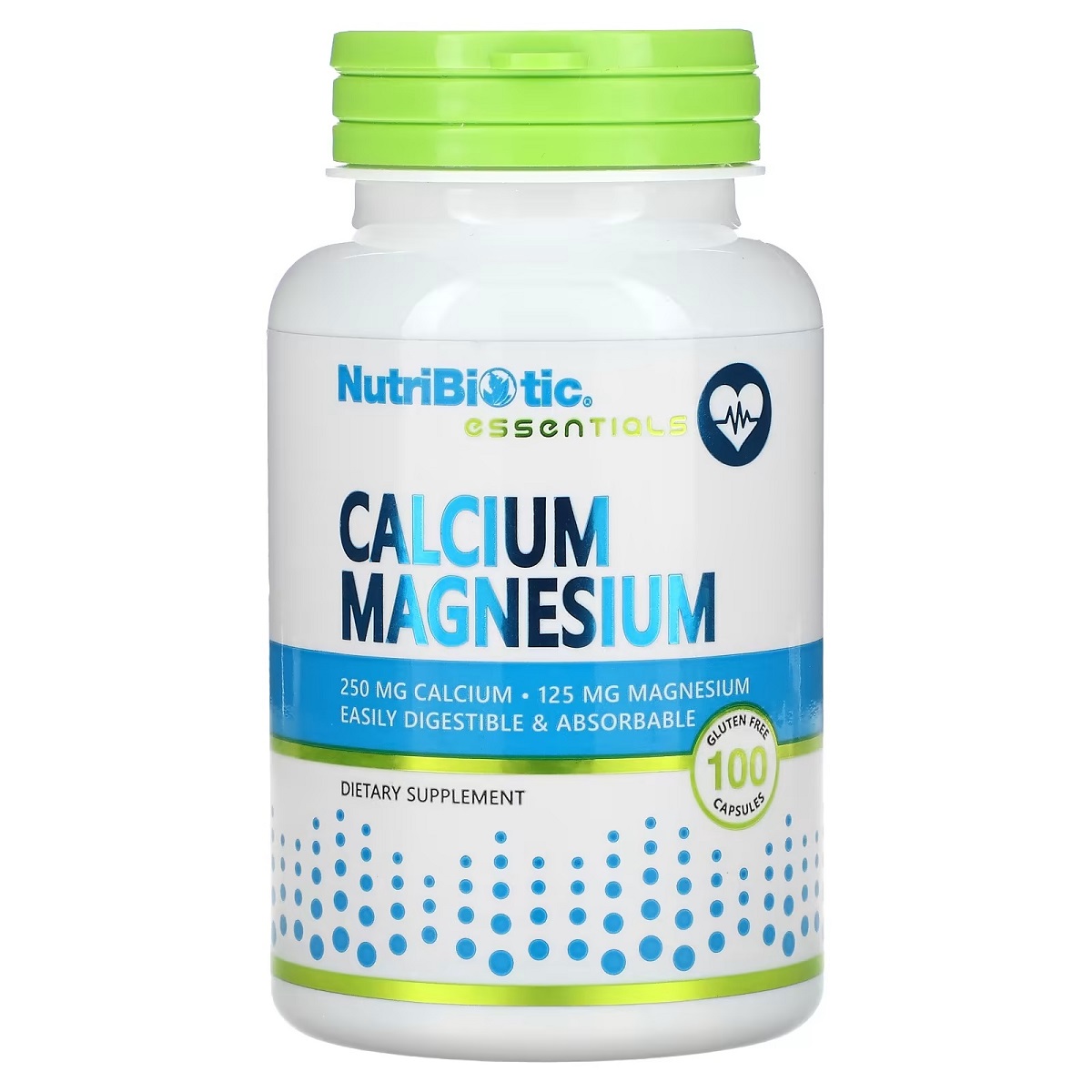 Кальцій та Магній, Calcium Magnesium, NutriBiotic, 100 капсул