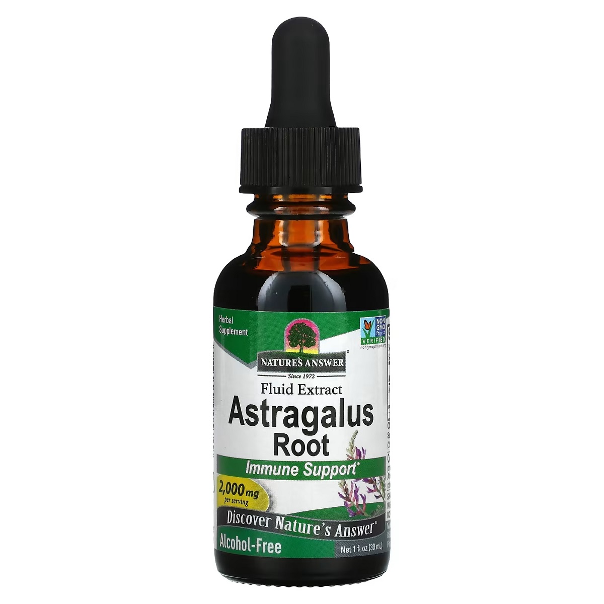 Екстракт астрагалу без спирту, 2000 мг, Astragalus Root, Nature's Answer, 30 мл