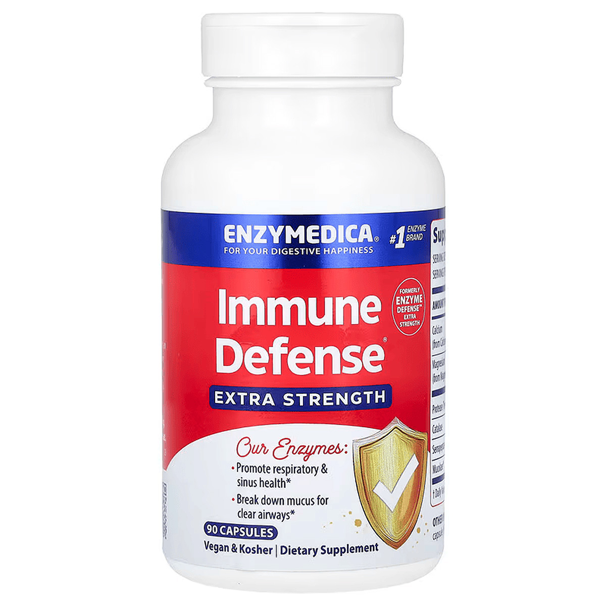 Ферменти для захисту іммунної системи, Immune Defense, Extra Strength, Enzymedica, 90 капсул 