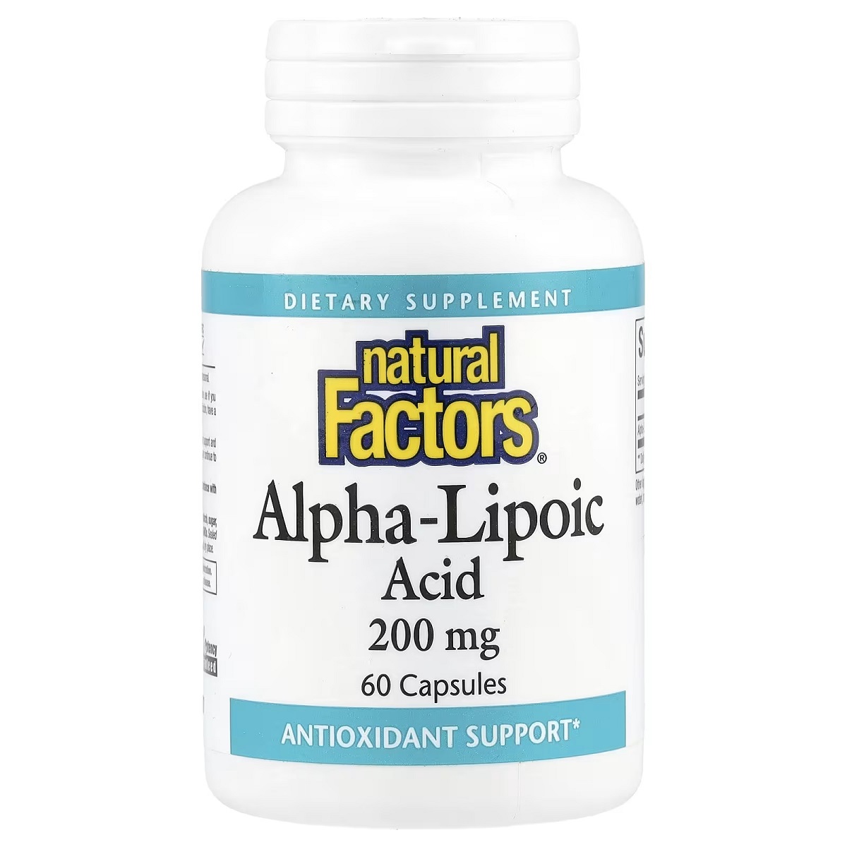 Альфа-ліпоєва кислота, 200 мг, Alpha-Lipoic Acid, Natural Factors, 60 капсул