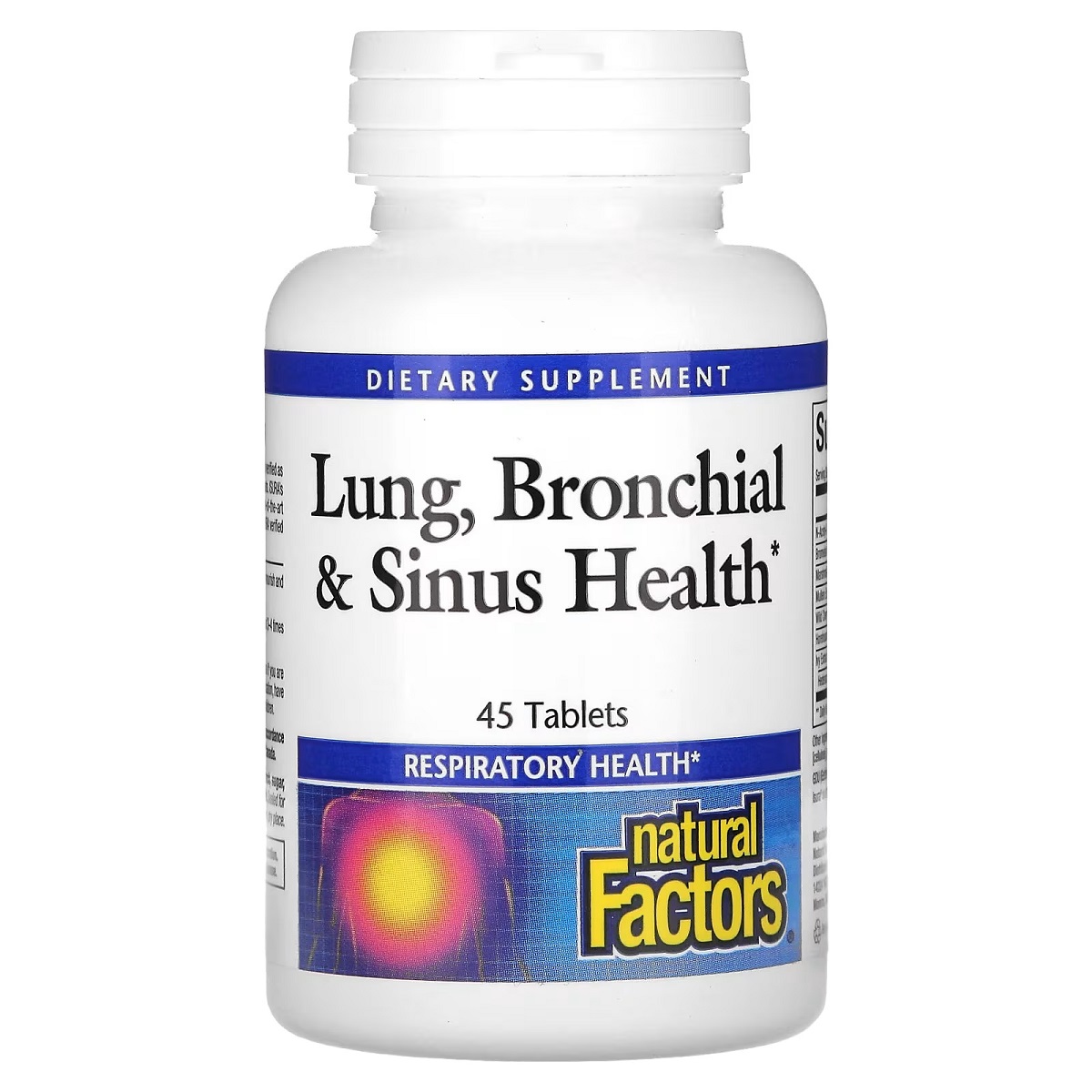 Здоров'я дихальних шляхів, Lung, Bronchial & Sinus Health, Natural Factors, 45 таблеток