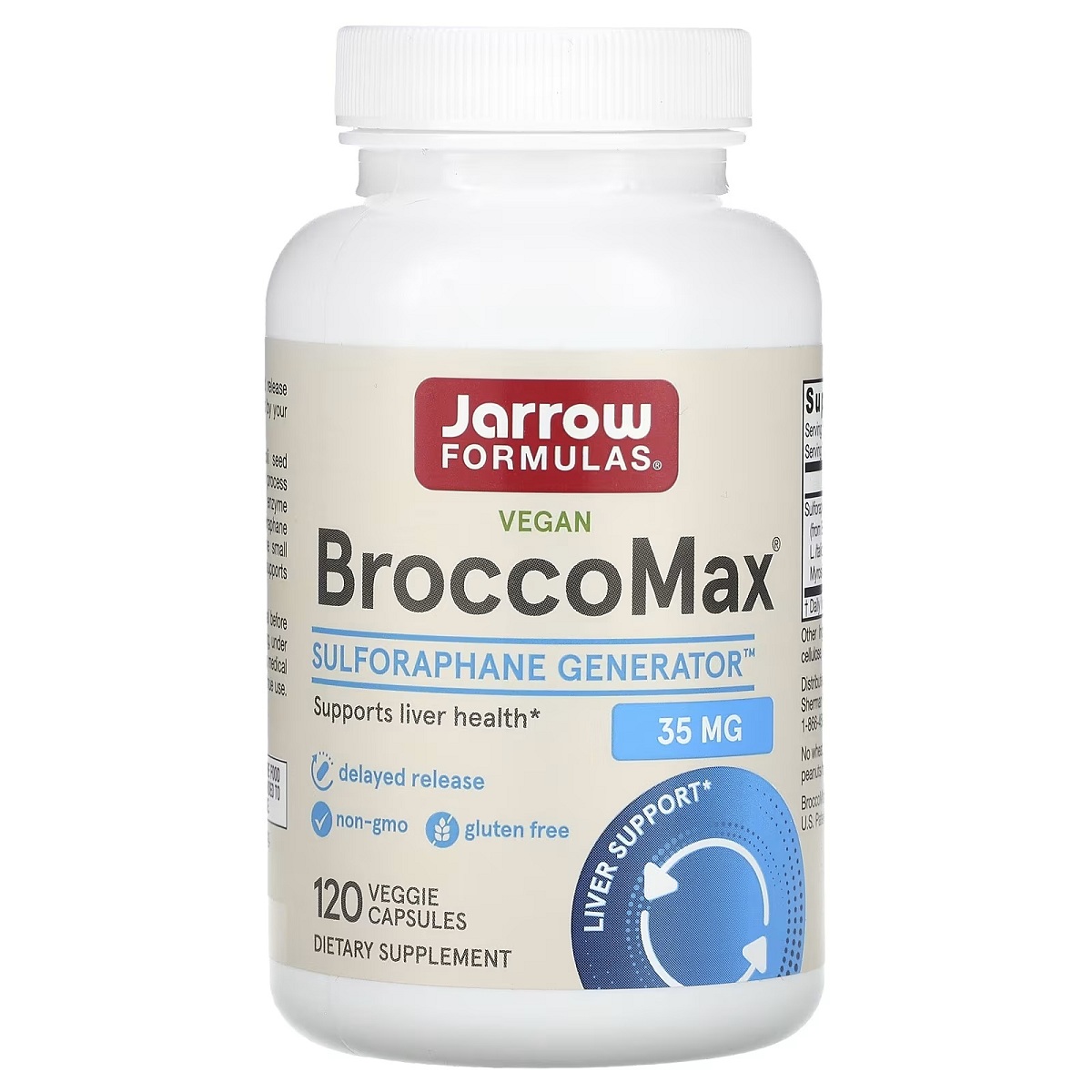 Екстракт насіння броколі, 35 мг, Vegan BroccoMax, Jarrow Formulas, 120 вегетаріанських капсул