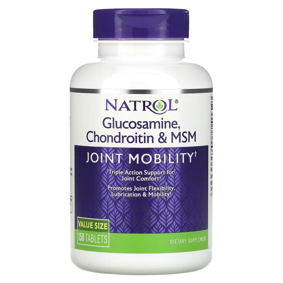 Глюкозамін, Хондроїтин та MSM, Glucosamine, Chondroitin & MSM, Natrol, 150 таблеток