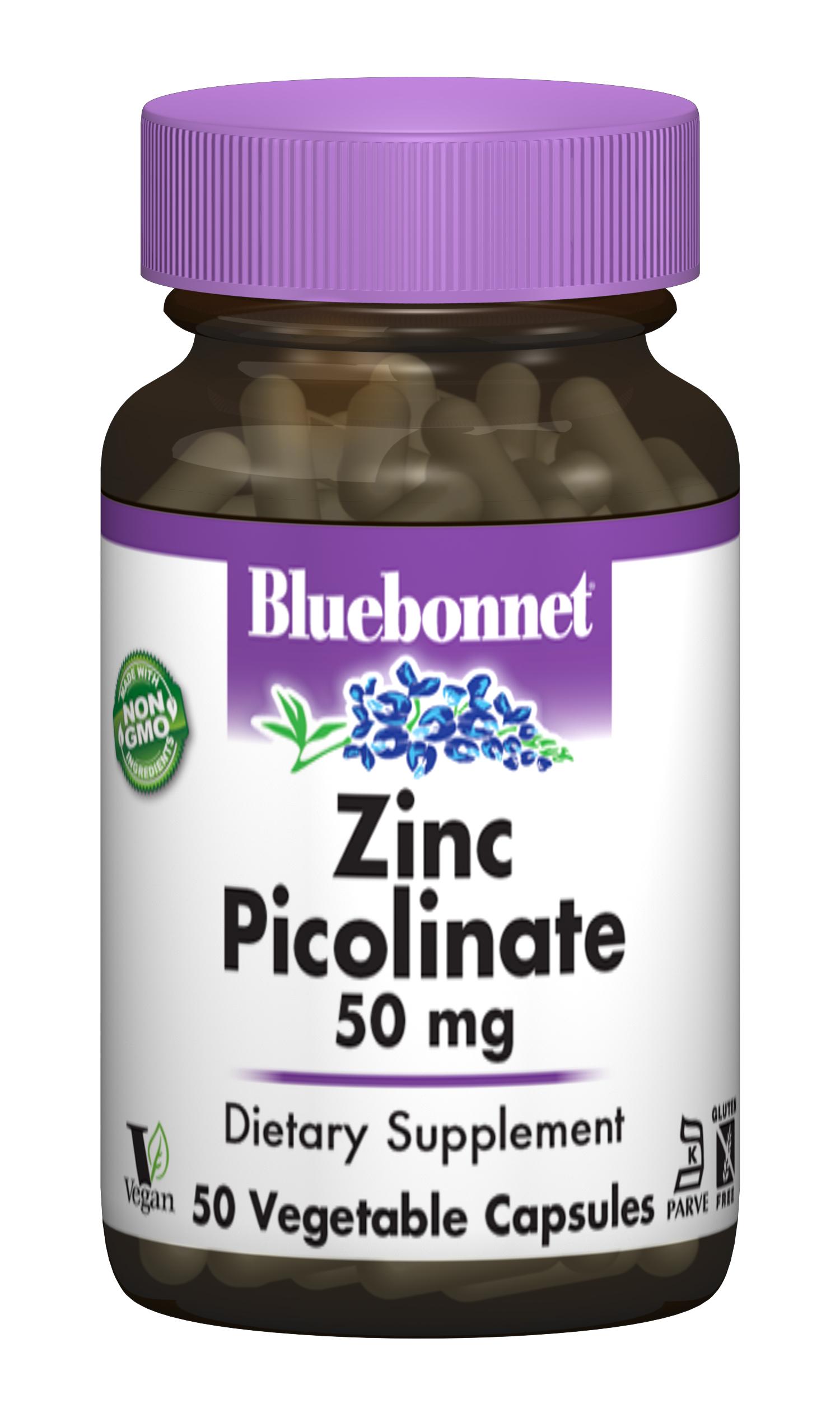 Цинк Піколинат 50мг, Bluebonnet Nutrition, 50 вегетаріанських капсул