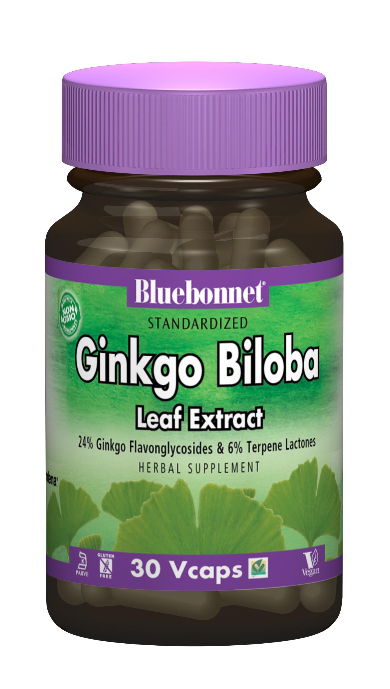 Екстракт Листя Гінкго Білоба, Ginkgo Biloba Leaf Extract Bluebonnet Nutrition, 30 гелевих капсул